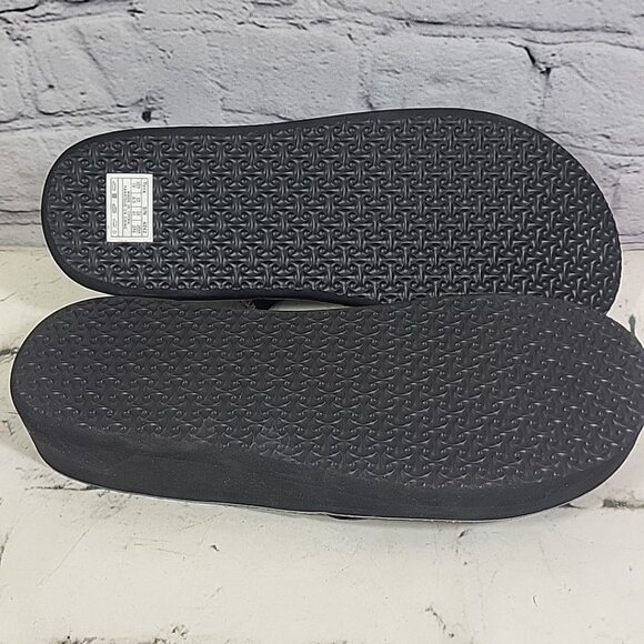 Teva Mandalyn Ola Wedge Sandals Black Pink US 10 Womens Platform Flip-Flops New - Picture 7 of 8